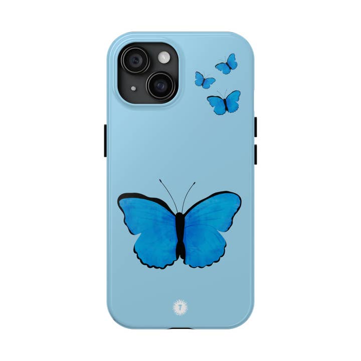 Étui de téléphone Baby Blue Butterfly Painting pour la vente par Thursday’s Child Creative Studio