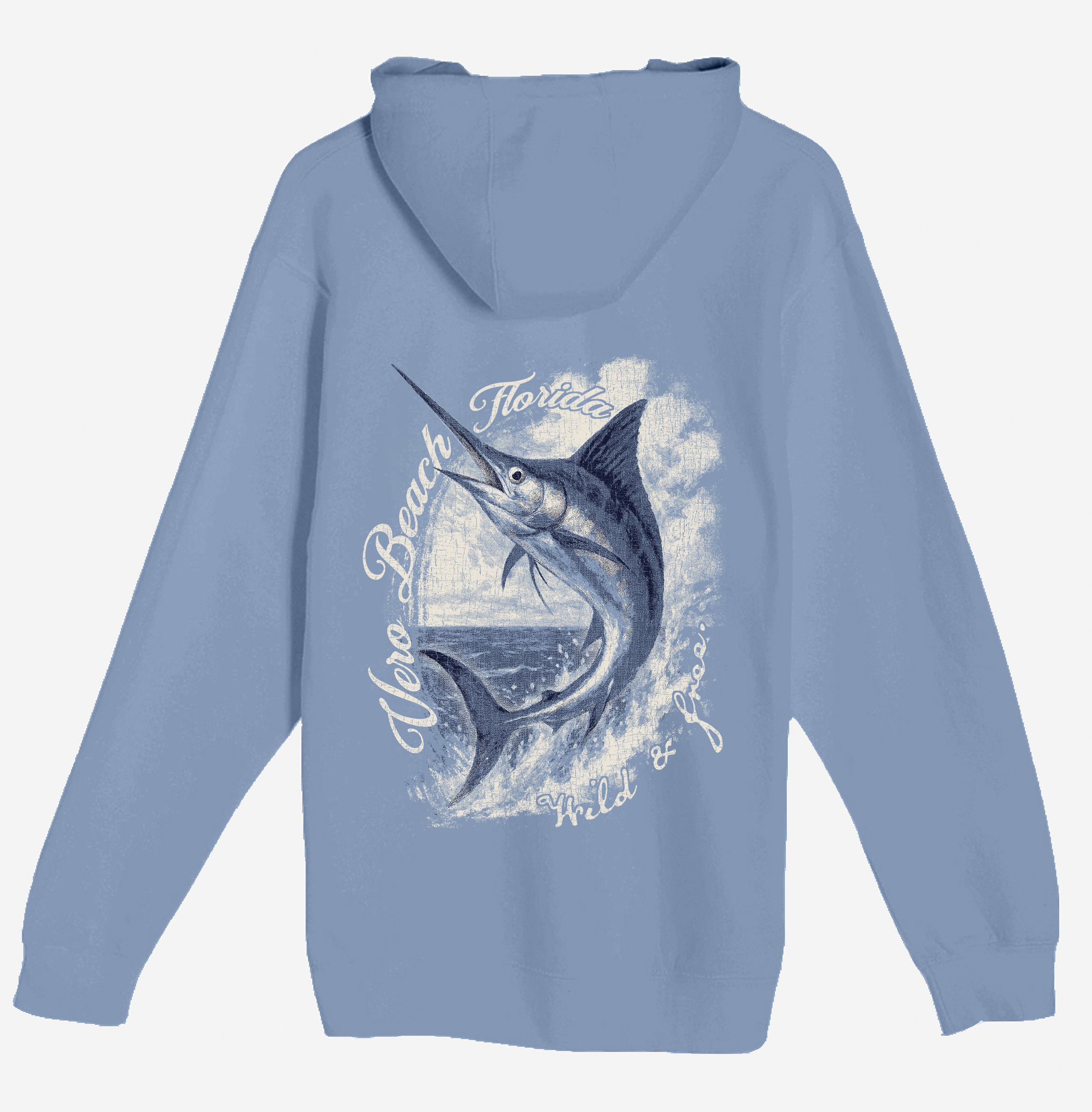 Textile Graphix - Wholesale Hoodie - Women's - Vintage Marlin Hoodie – Customizable Coastal Wildlife Design0