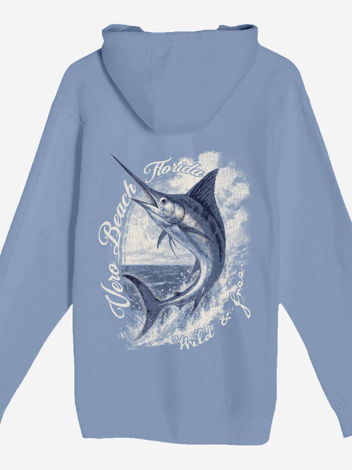 Textile Graphix - Wholesale Hoodie - Women's - Vintage Marlin Hoodie – Customizable Coastal Wildlife Design
