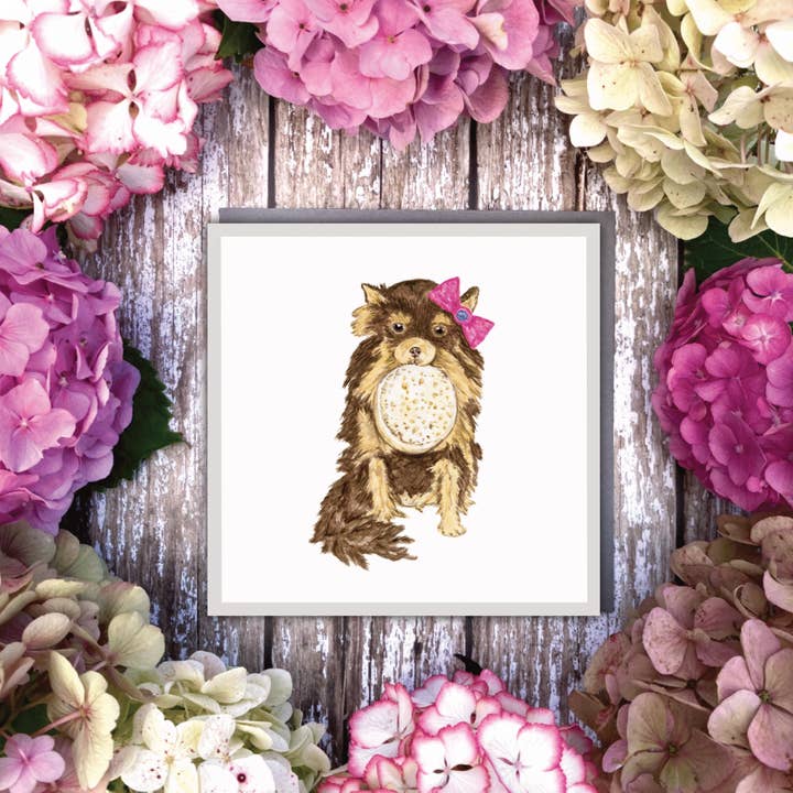 Tasty Crumpet Blank dog card for wholesale by Utterly Conkers