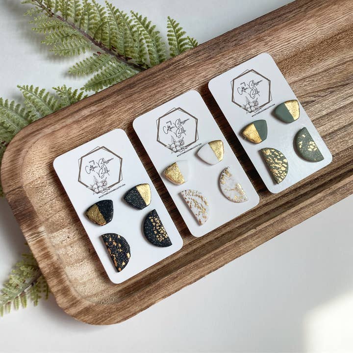 Two Tone Gold Stud Packs for wholesale by My Cotton Blossom Belle