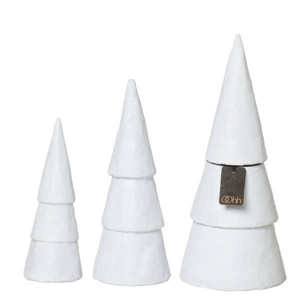 Lübech Living - Wholesale Christmas Decoration - S/3 store pulp juletræer, White1