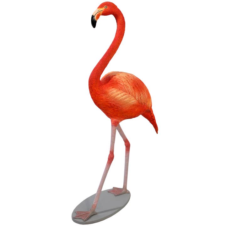 Hand painted Flamingo 20.5 x 9 x 39"H for wholesale by Nautical Tropical Imports