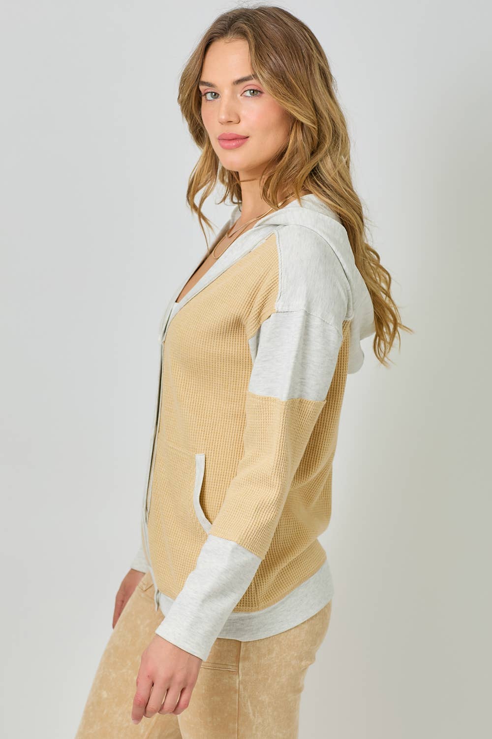 Mystree - Wholesale Cardigan - Women's - 60553 Color Block Hoodie Cardigan25