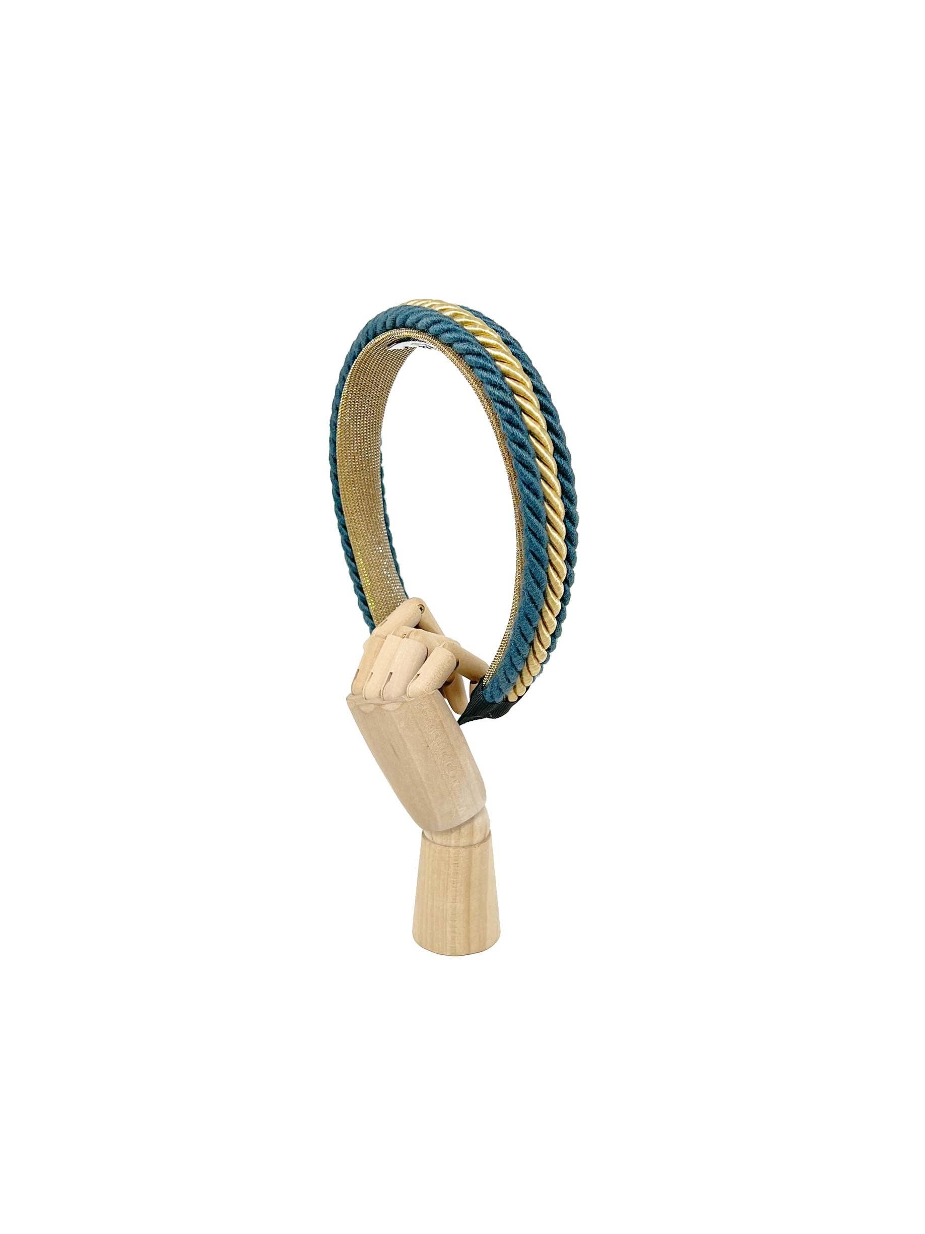 Tétè Accessories - Venta al por mayor Cinta para el pelo - Mujer - Diadema simple de tres cordones en oro y azul aviación1