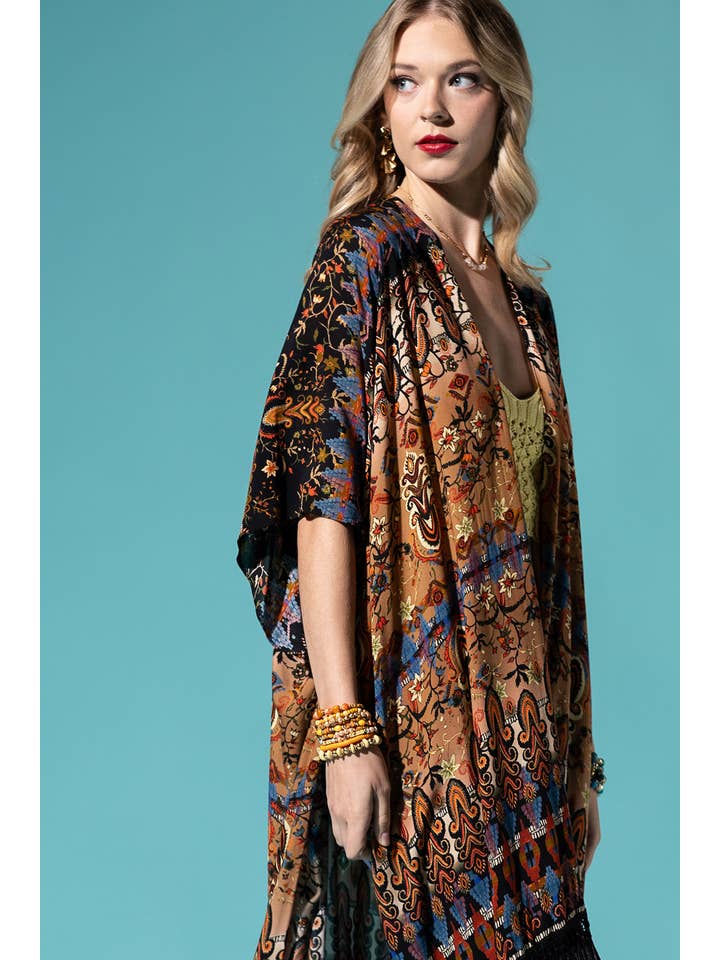 Annecy Fringe Kimono for wholesale on Faire4