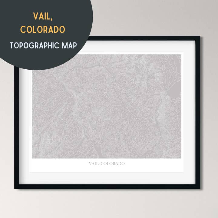 Stampa mappa topografica di Vail, Colorado | 26 colori per la vendita all'ingrosso da parte di Map Maiden