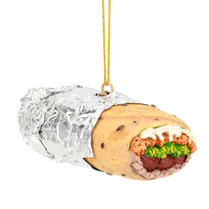 Tree Buddees – wholesale Ornament – Burrito Wrapped in Tin Foil Food Christmas Ornament