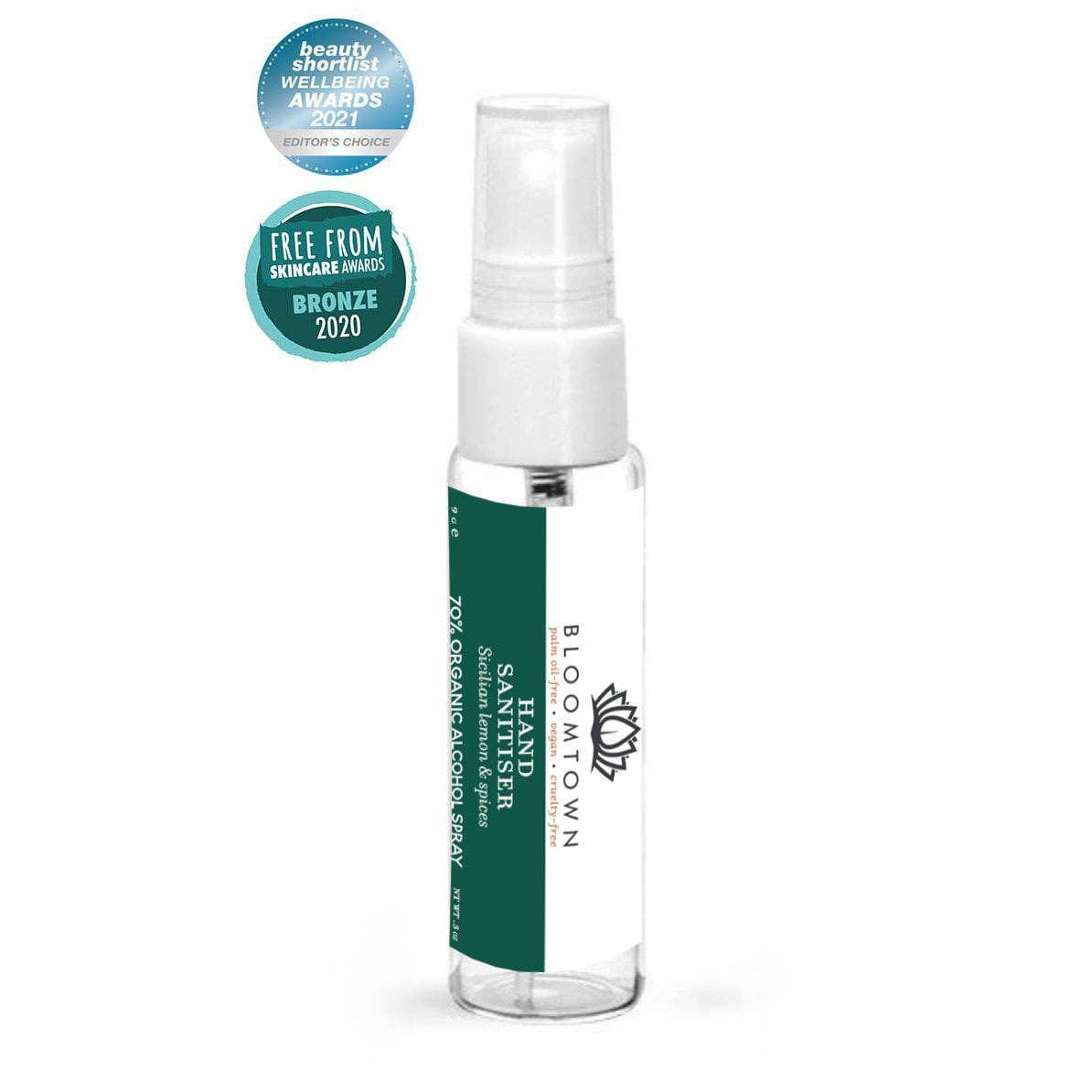 Bloomtown – wholesale Hand sanitiser – 70% Alcohol Organic Hand Sanitiser Spray - Lemon & Spices (Cleanse) - Natural & Organic2