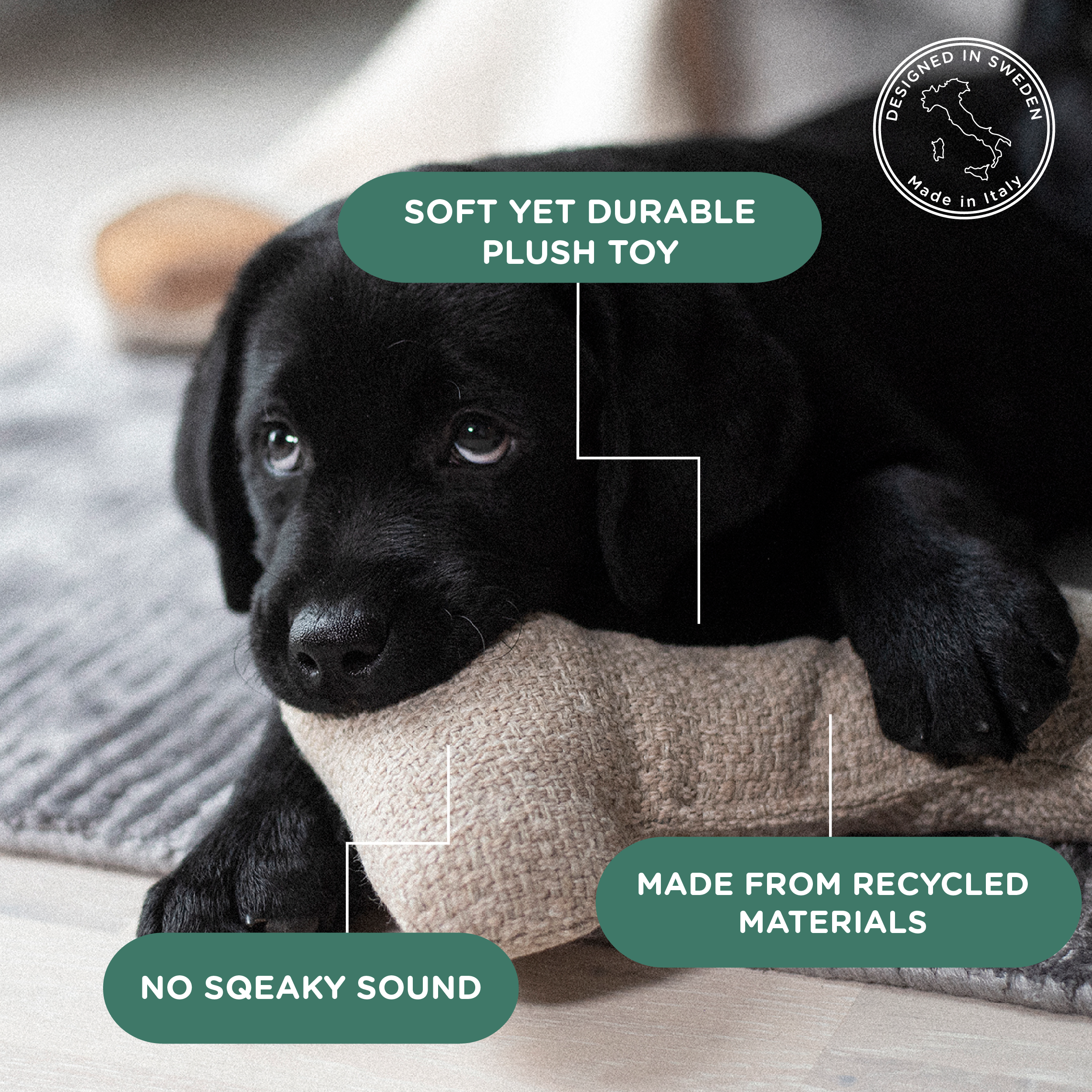 Denjo Dogs - Wholesale Pet Toy - Dog - Dog Toy Pluto Bone Recycled Greige1