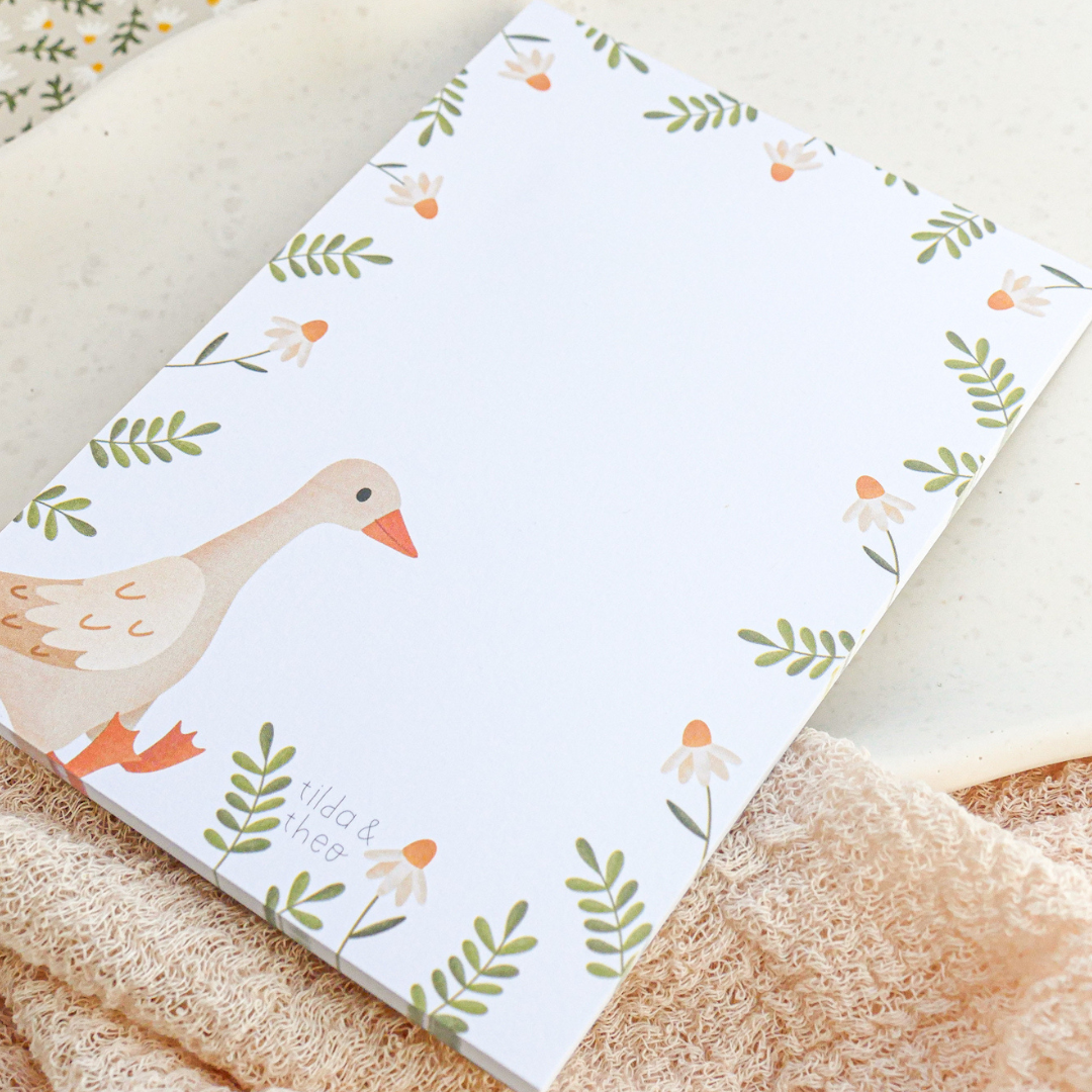 Tilda&Theo - Wholesale Notepad - Notepad Goose - A6 50 sheets cute animal pad shopping list2