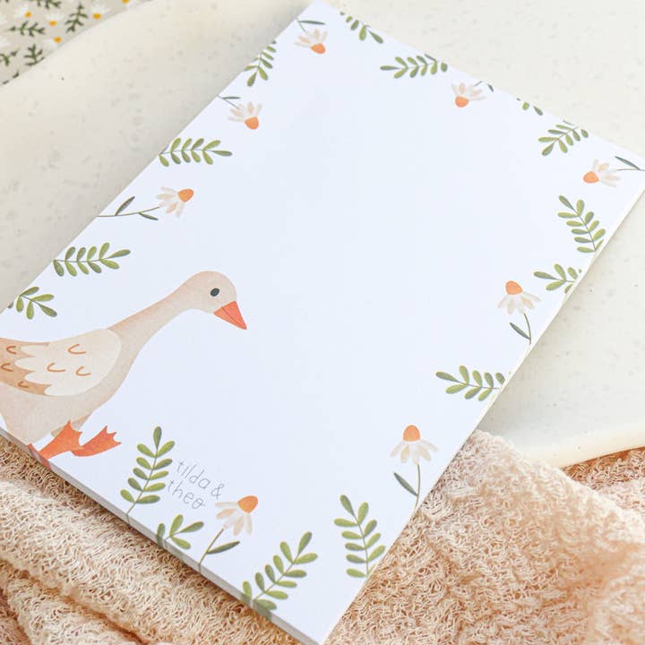 Tilda&Theo - Wholesale Notepad - Notepad Goose - A6 50 sheets cute animal pad shopping list2