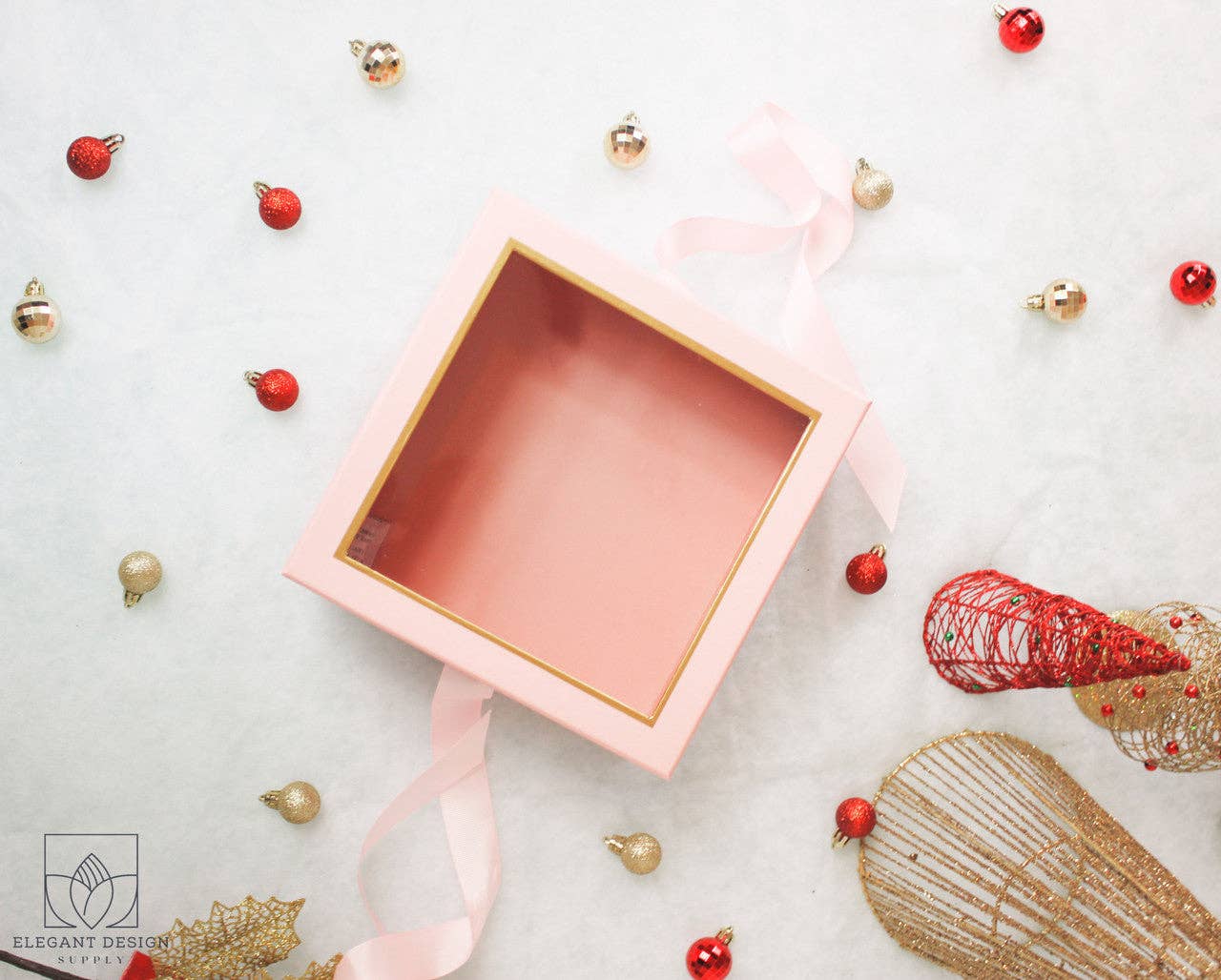 Elegant Design Supply – Caixa de presente por atacado – Caixa de Presente Quadrada com Tampa Transparente e Fita - Várias Cores - Para Arranjos de Flores/ Presentes / Morangos com Chocolate de Luxo18