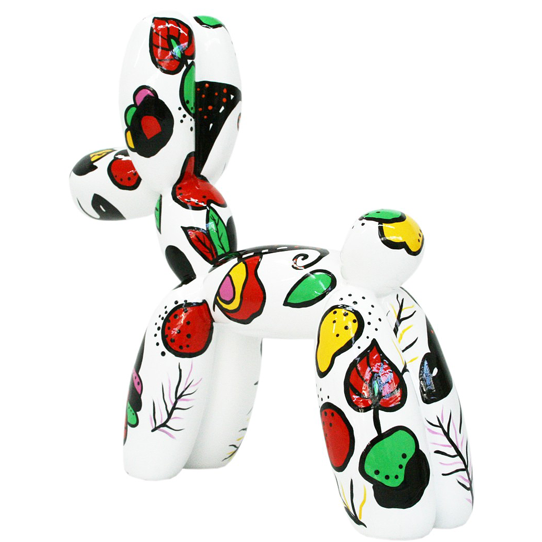 JULIARTE – wholesale Dekorativ statyett – BALLON DOG NATURE - Handmålad konstfigur1
