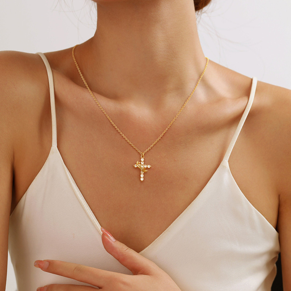 Ashlen - Wholesale Pendant/Charm Necklace - CROWN CROSS NECKLACE2
