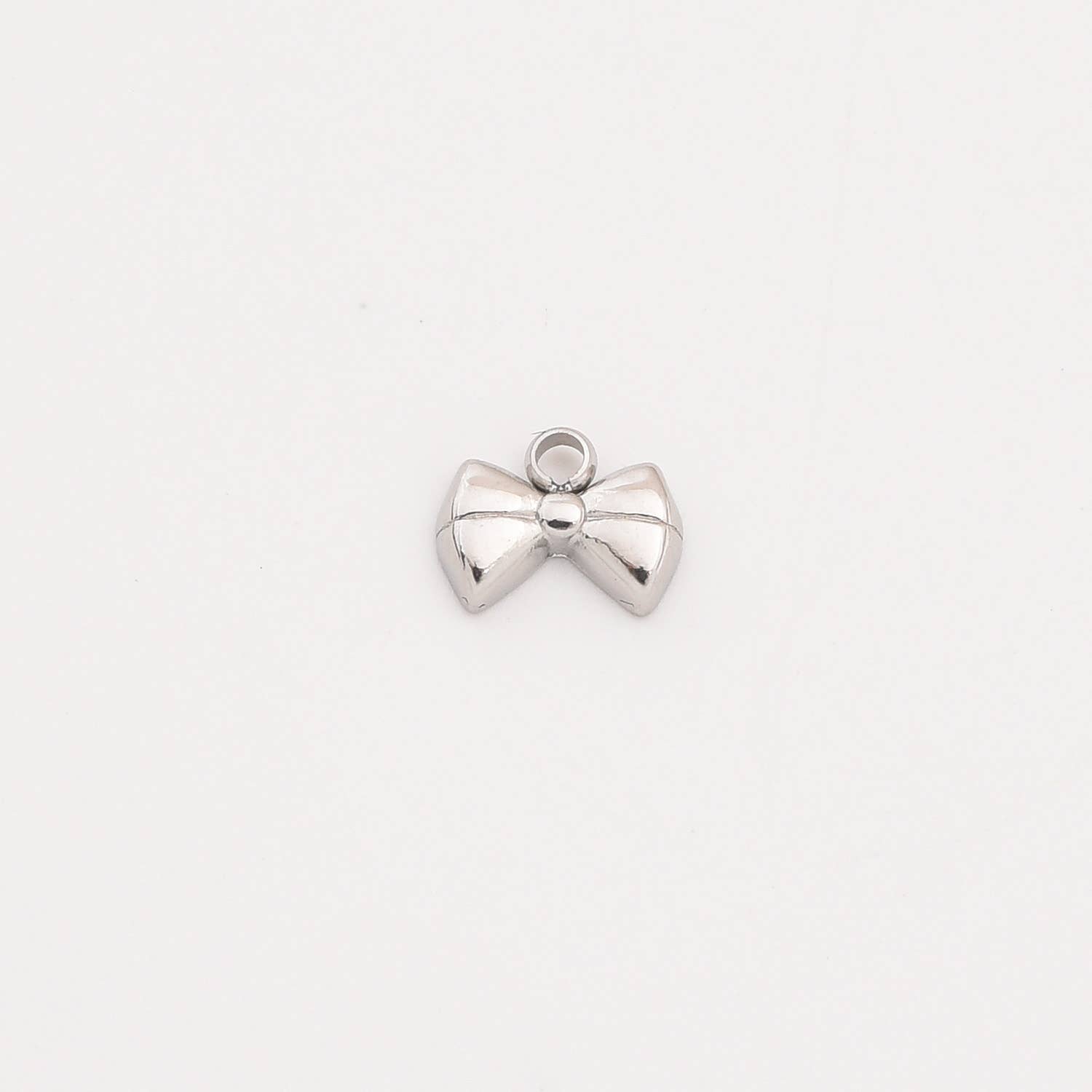 findings4uGem – wholesale Pendant/charm necklace – Gold Filled Stainless Steel Bow Ribbon Charm Pendant, SCP0201