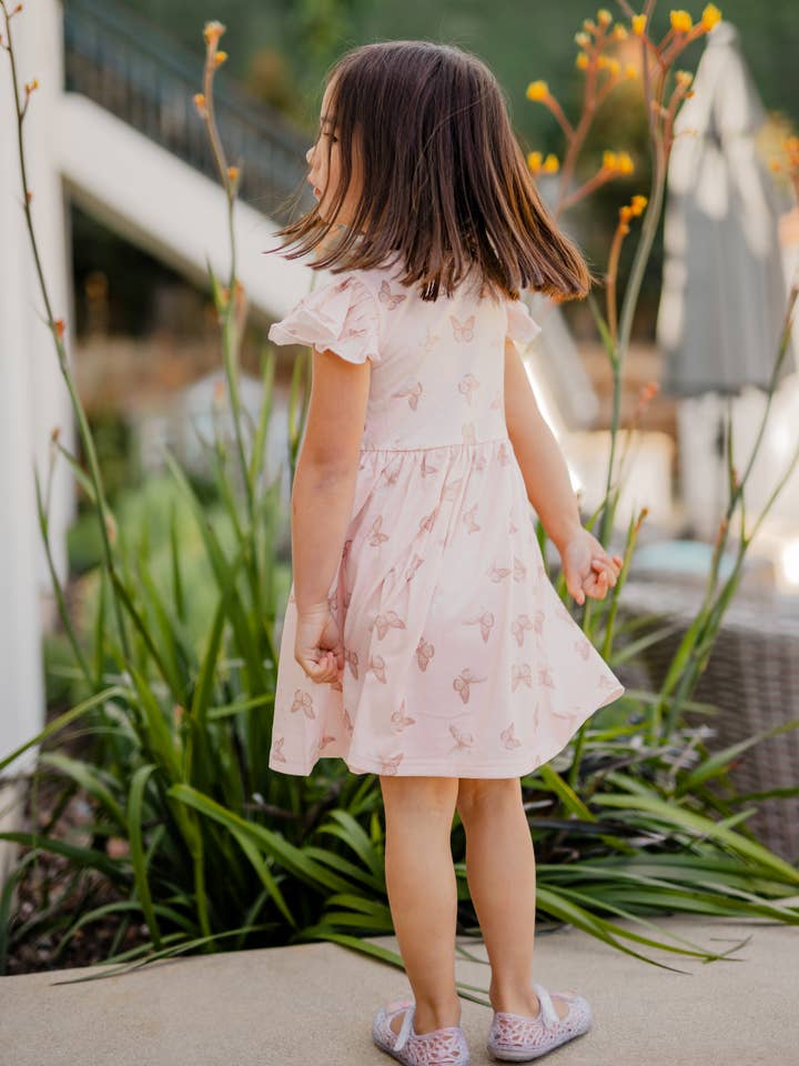 Tickled Teal - Wholesale Dress - Kids - Ruffle Sleeve Little Girls Dress17