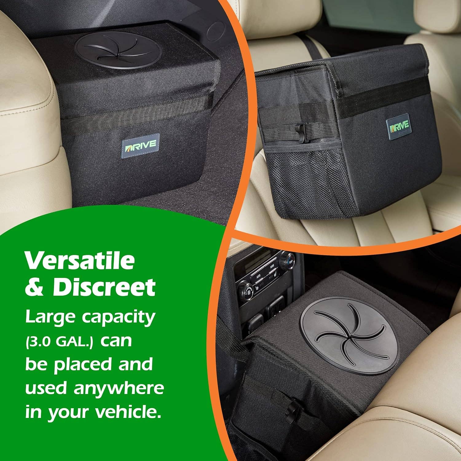 Above Edge - Wholesale Automotive Cleaning Products - Car Trash Can - Collapsible, Leakproof Garbage Bin with 20 T1