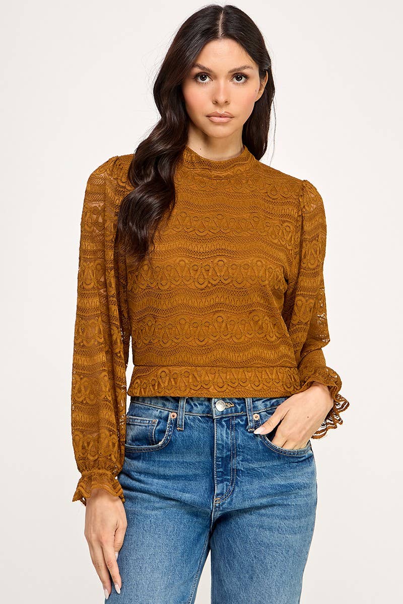 Vanilla Monkey - Wholesale Knit Top - Women's - Long Sleeve Lace Top0