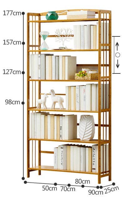 everythingbamboo - Wholesale Bookcase - Large Size Pure Bamboo Book Shelf Cabinet Simple Solid Storage Fantastic 5 and 6 Tiers BBC037