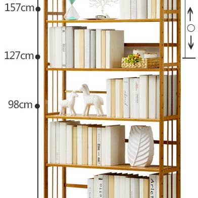 everythingbamboo - Wholesale Bookcase - Large Size Pure Bamboo Book Shelf Cabinet Simple Solid Storage Fantastic 5 and 6 Tiers BBC037