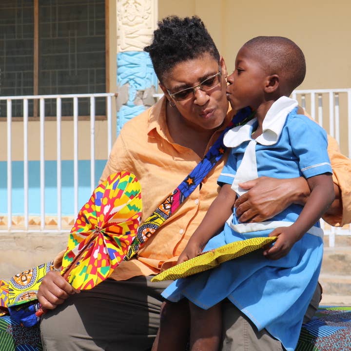 Ti-a Woven Goods - Wholesale Handheld Folding Fan - African Fabric Fan25