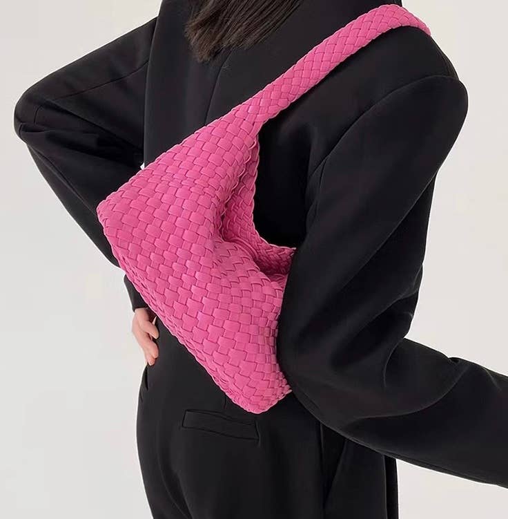 Sook Stainable - Wholesale Shoulder Bag - Women's - Vegan Leather Woven Shoulder Baguette Bag14