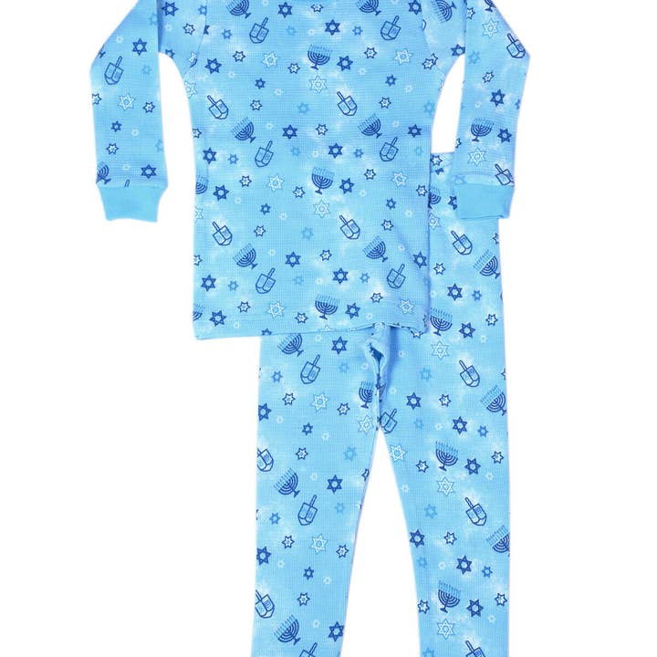 P2442 Chanukah Thermal Pajamas - Holiday Collection for wholesale by 🤍Baby Steps and Mish Kids