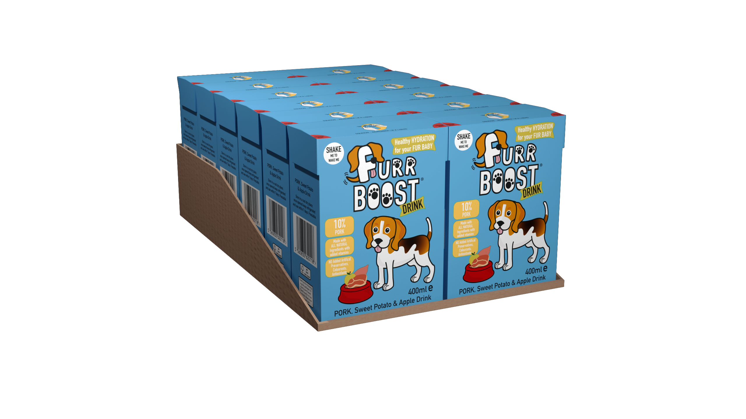 Furr Boost - Vente Friandises – chien - Porc, patate douce et pomme Furr Boost 12 x 400 ml1