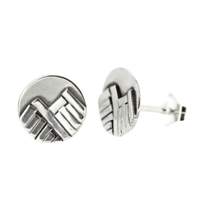 Silver Mountain Stud Earrings for wholesale by Jen Lesea Designs