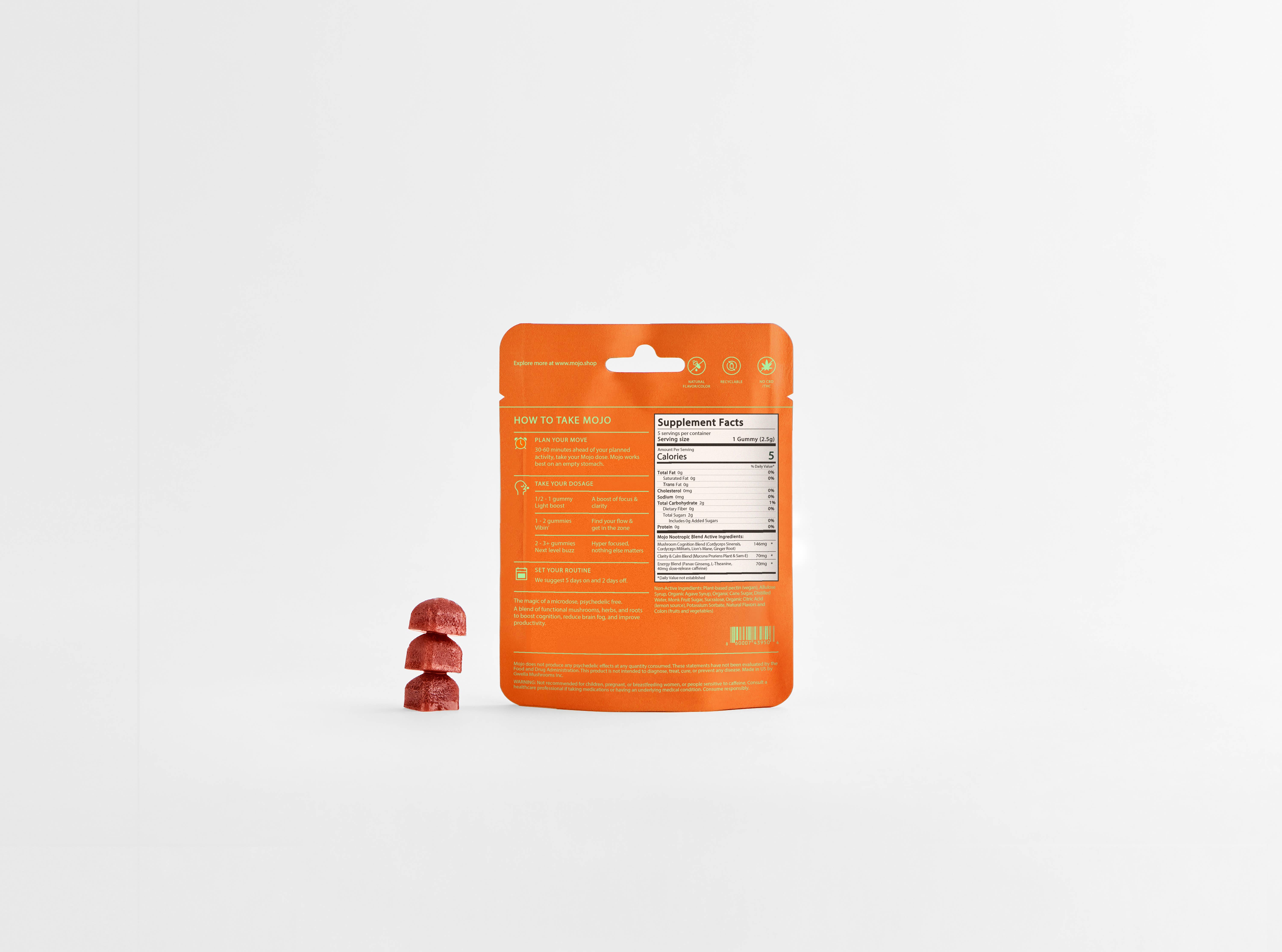 Mojo Gummies - Wholesale Oral Supplement/Vitamin - Brain Boosting Gummies, Strawberry Tangerine6