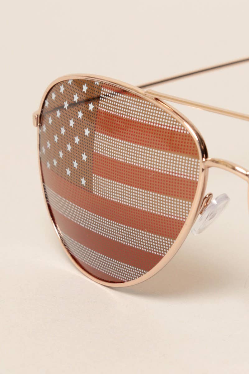  ASSORTED COLOR USA American Flags Aviator Sunglasses for wholesale on Faire9