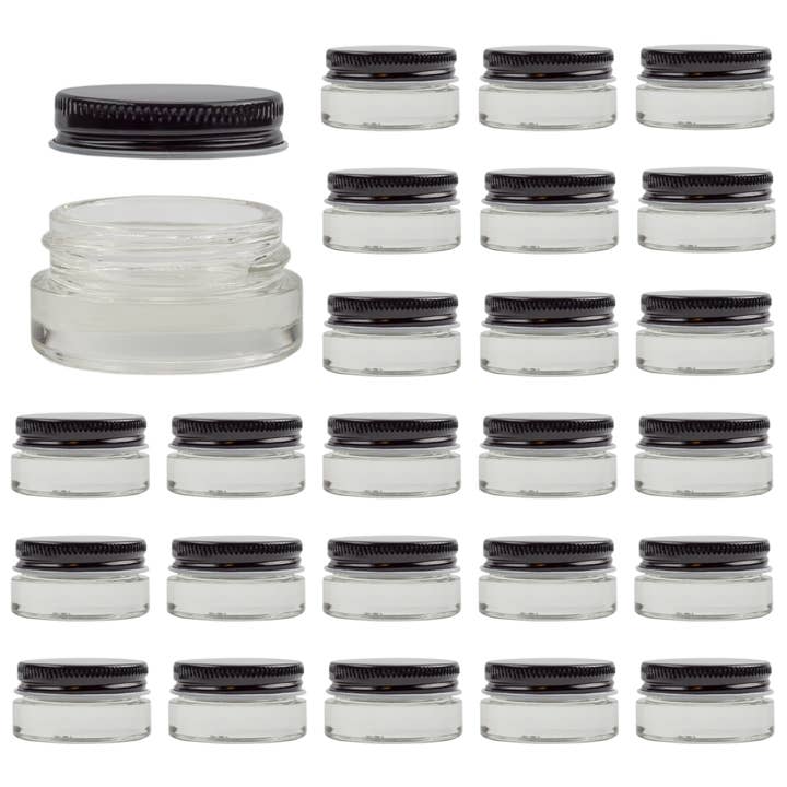 Cornucopia 7-Milliliter Glass Lip Balm Jars (24pk) for wholesale by Kurated Korner