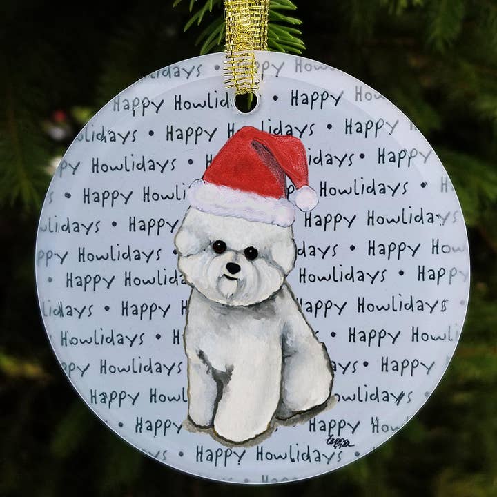 Zeppa Studios - Wholesale Ornament - Bichon Frise Christmas Ornament