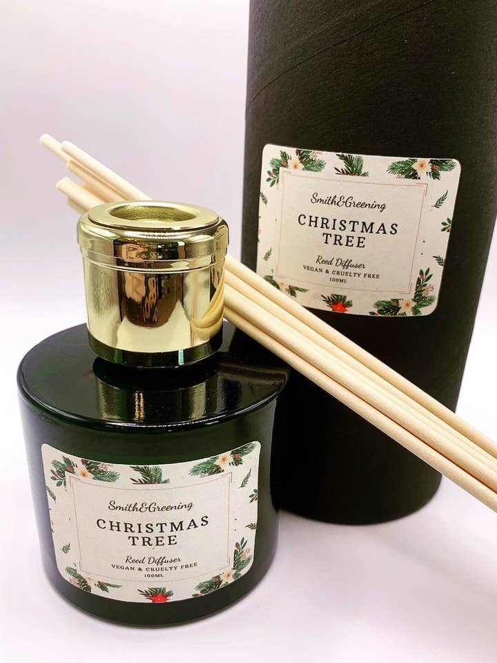Handmade Vegan Christmas Tree Reed Diffuser for wholesale by Smith & Greening