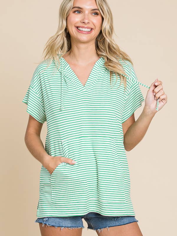 Culture Code - Vente Sweat à capuche – femme - CRH1606XS - HAUT À CAPUCHE À MANCHES COURTES SURDIMENSIONNÉ5