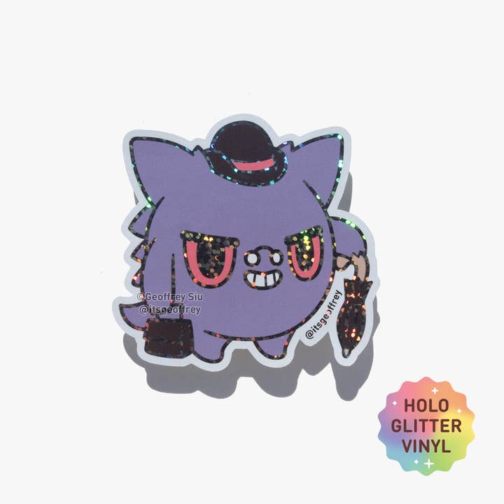 Gengarious Holografischer Glitzeraufkleber für den Großhandel von Geoffrey Siu Art LLC