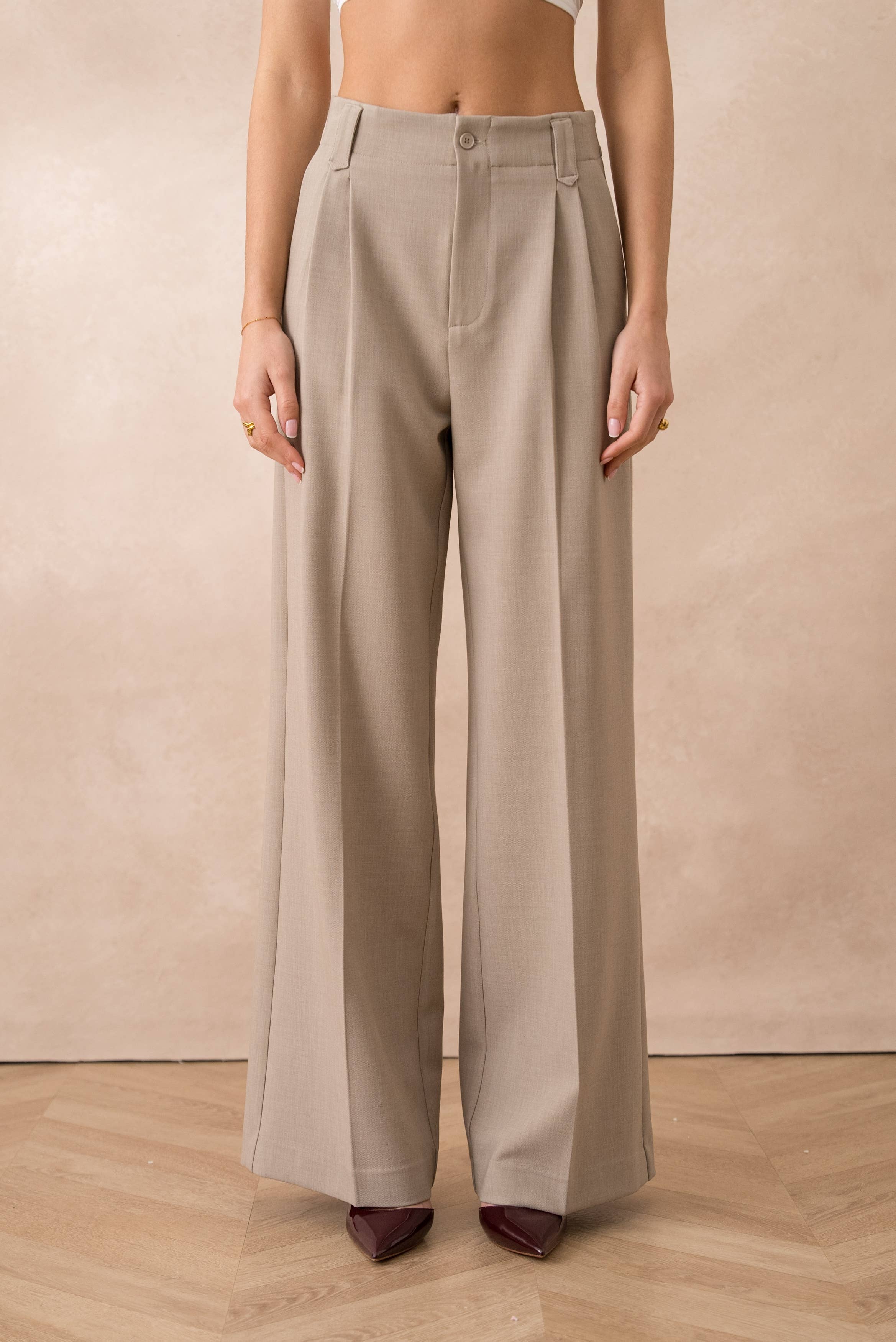 Attentif Paris - Vendita all'ingrosso Pantaloni eleganti - Donna - [Aura] Pantaloni ampi a vita alta con pinces33