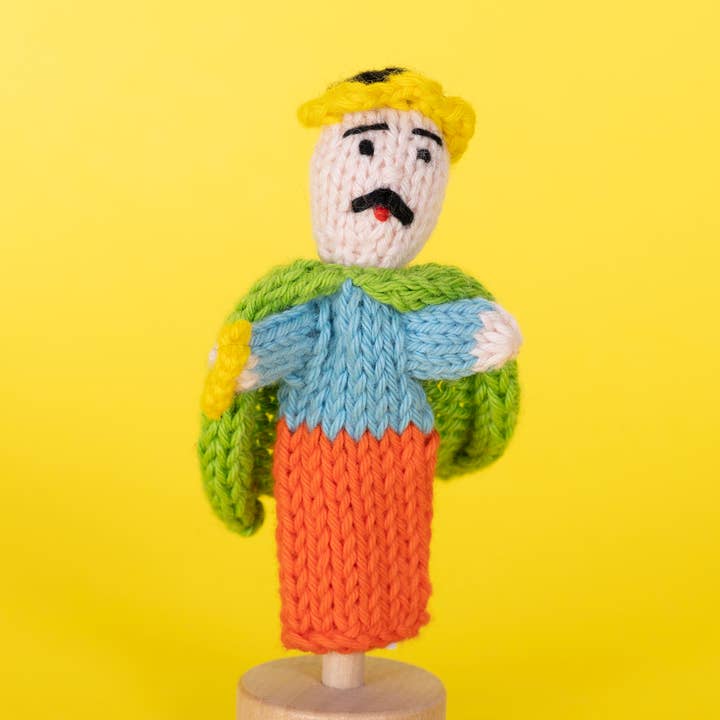 King - Organic Cotton Finger Puppet - Natural Toy for wholesale by Lucuma Designs