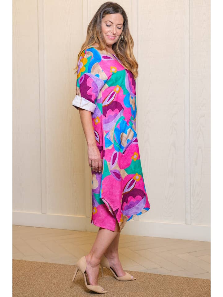 TINA Stephens Italy/Tees By Tina - Wholesale Dress - Women's - April Cloudscape Pocket Dress (DSS165C)