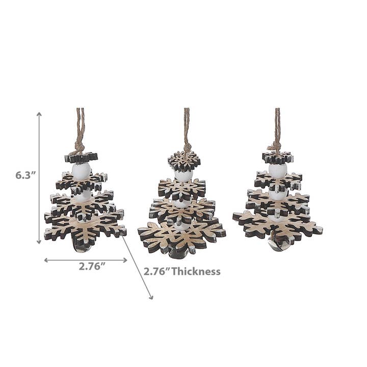 Multi Wooden Snowfalke Ornament Asstd for wholesale on Faire