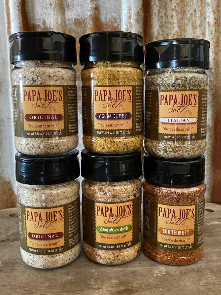 Papa Joe’s Salt – Sampler Case of Six, 5.6 oz for wholesale by Papa Joe's Salt, LLC
