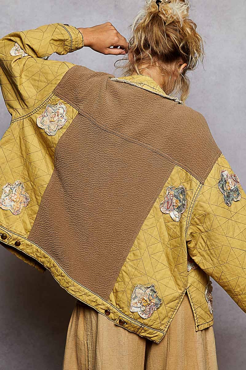 Pol Clothing - Wholesale Jacket - Women's - Long sleeve quilted twill big pocket woven jacket6