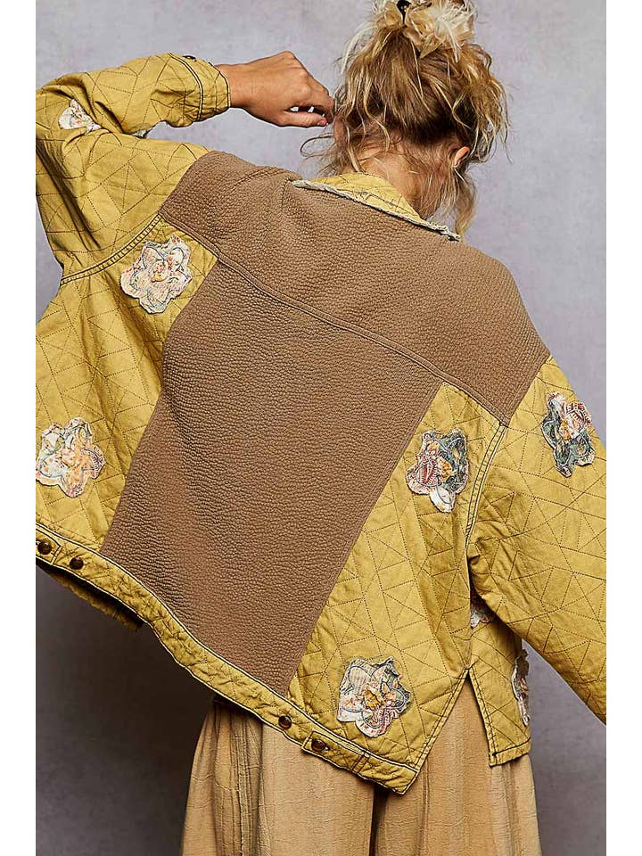 Pol Clothing - Wholesale Jacket - Women's - Long sleeve quilted twill big pocket woven jacket6