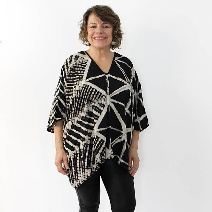 Abstract Double Design Blouse for wholesale by Sylca Designs