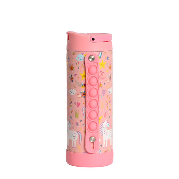 Iconic Insulated Pop Fidget Strap Bottle 14oz - Pink Unicorn
for wholesale by Elemental