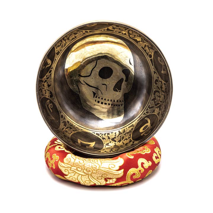 Tigela de Som de Chakra Mandala Yoga Meditação Crânio Artesanal de Cura por atacado de Fwosi