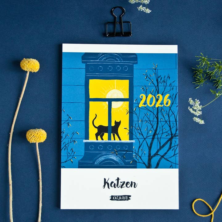 Cat Calendar 2026 in A5 Format (German Calendar) for wholesale by Katja Rub