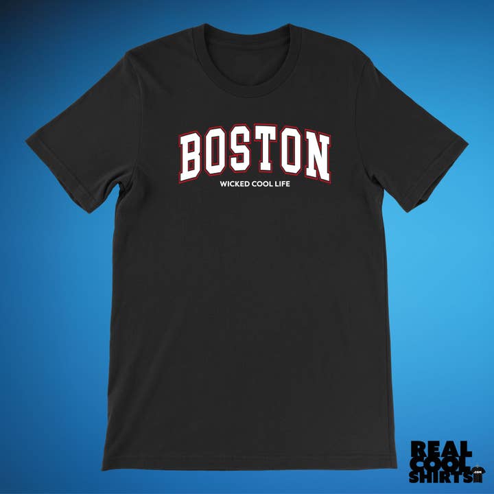 Boston Wicked Cool Tee Shirt for wholesale by Real Cool Stickers & Stuff