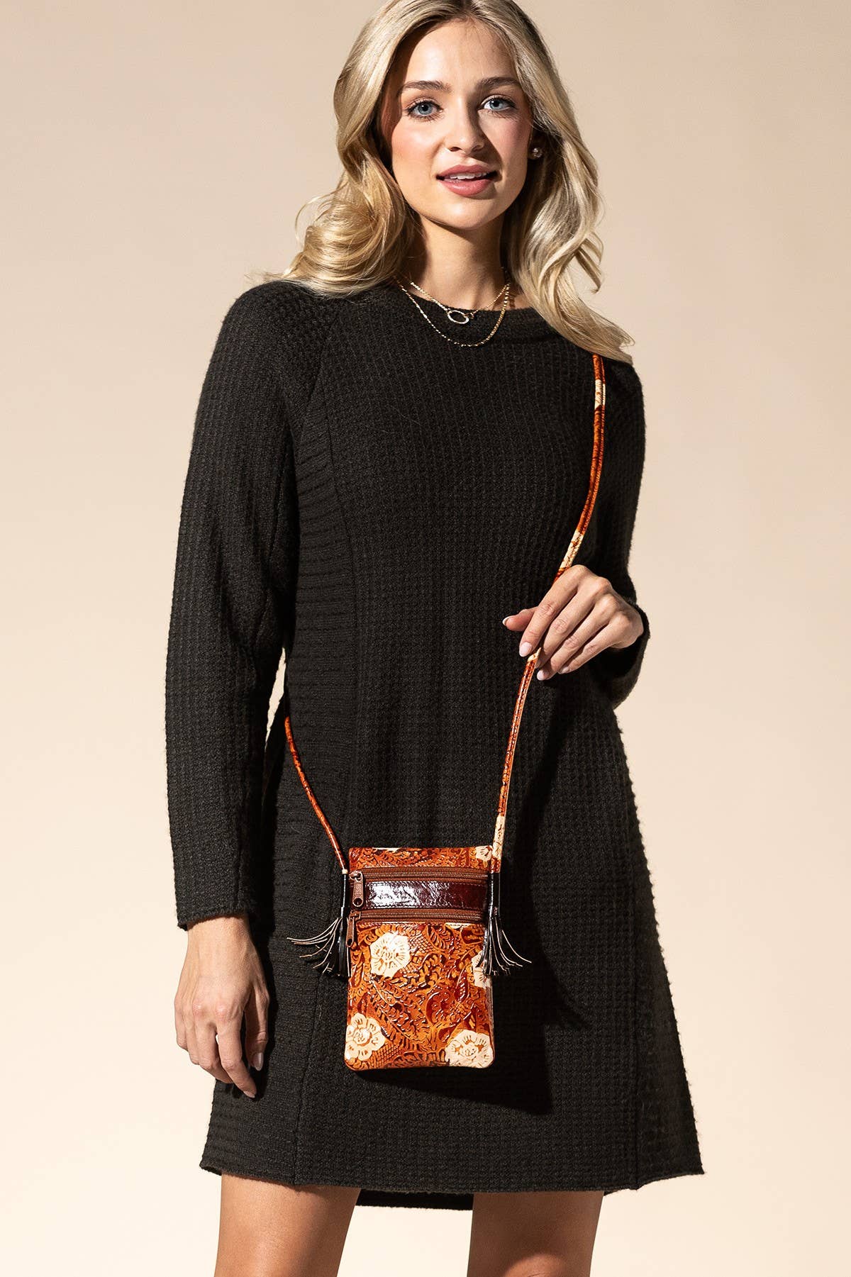 MAGNOLIA Håndmalet Ægte Læder Mobiltelefon Taske for engroshandel på Faire2